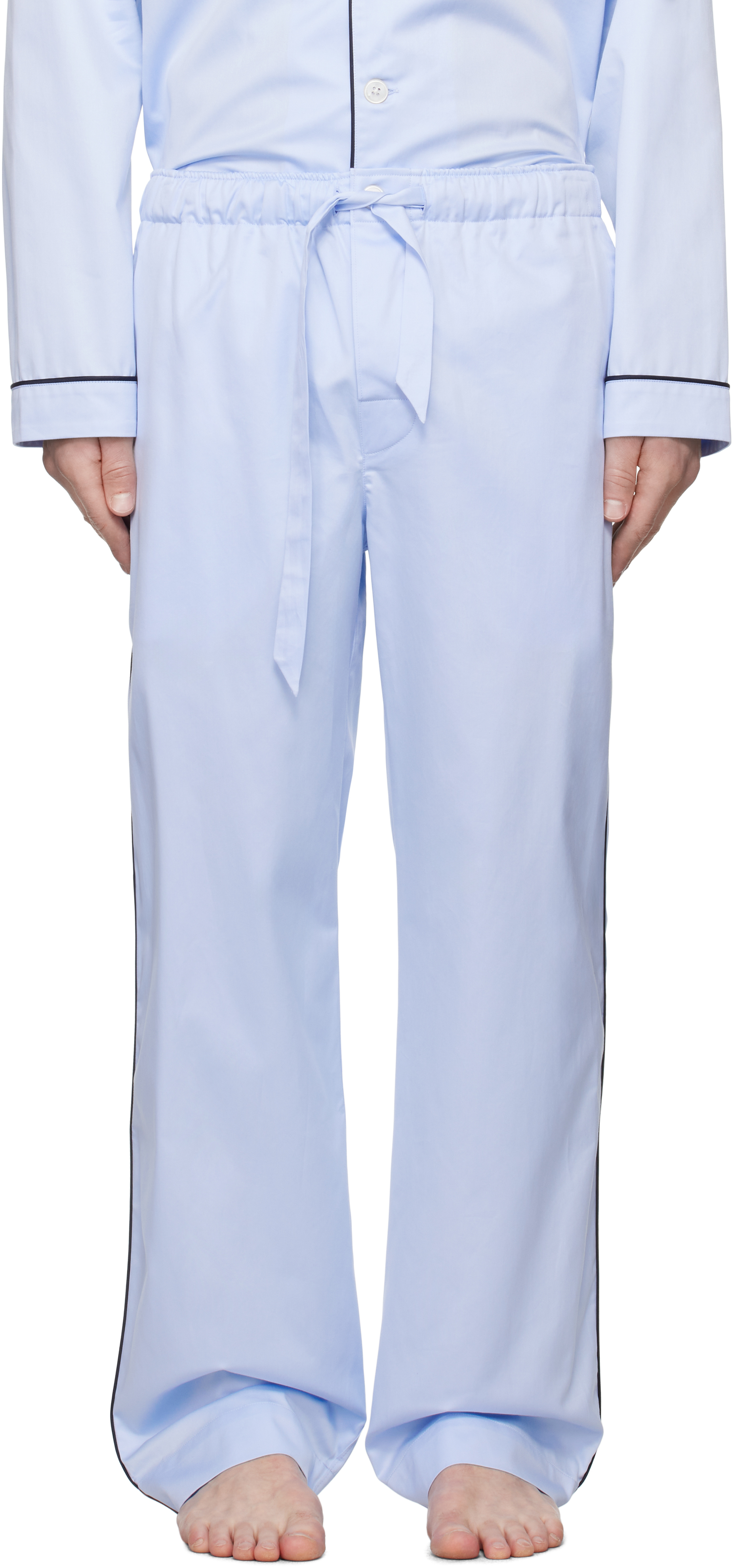 TEKLA BLUE SATEEN PYJAMA PANTS 