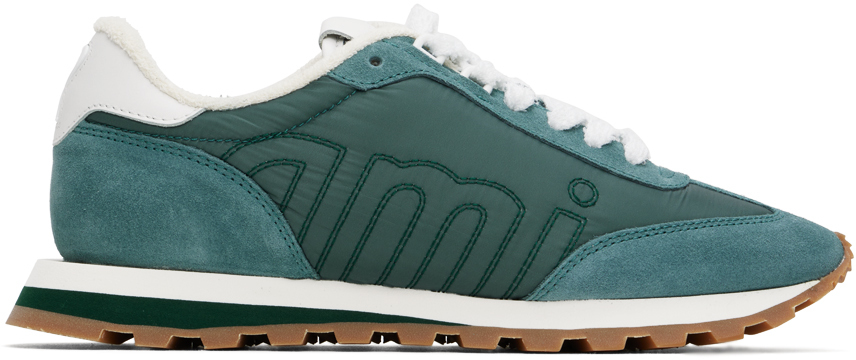 Shop Ami Alexandre Mattiussi Green Ami New Rush Sneakers In Antique Clay/4013