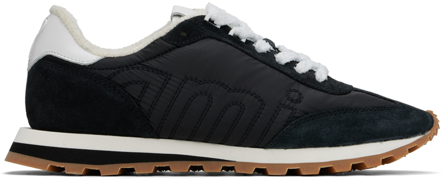 Shop Ami Alexandre Mattiussi Black Ami New Rush Sneakers In Black/001