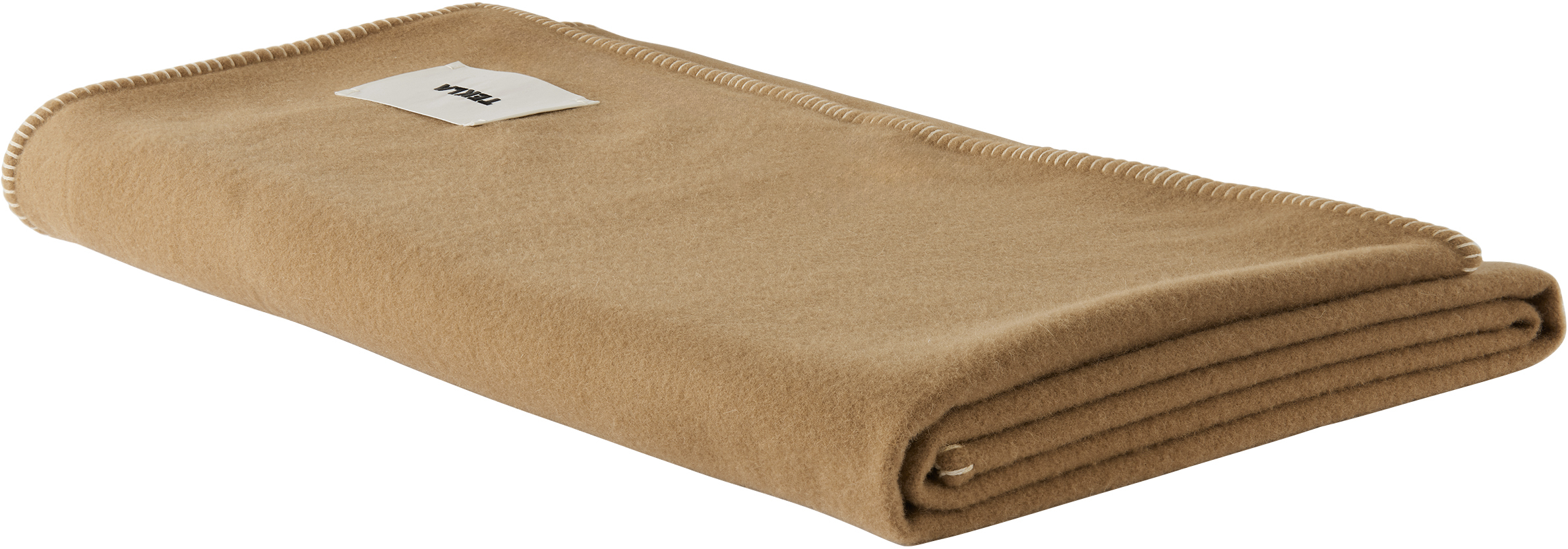Tekla Tan Lambswool Blanket In Oak Blanket