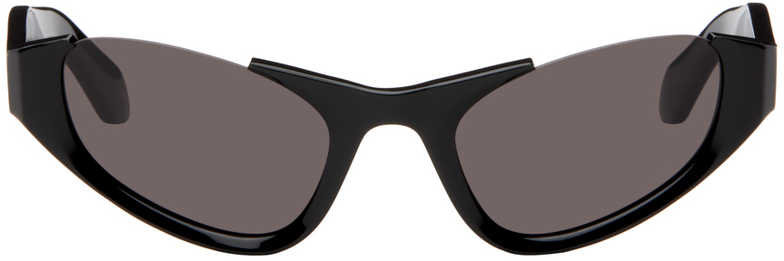 Shop Alaïa Black Cat-eye Sunglasses In 001 Black