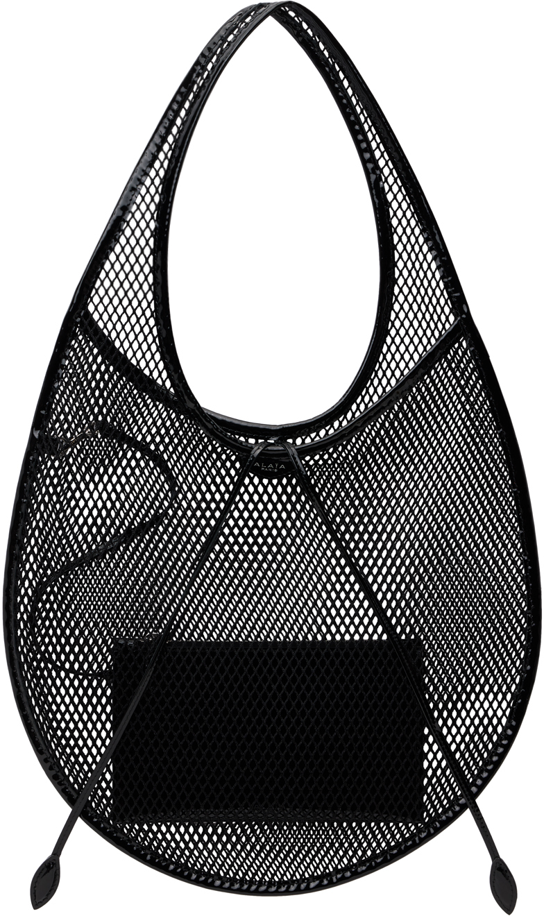 ALAÏA: Black One Piece Medium Fishnet Bag | SSENSE