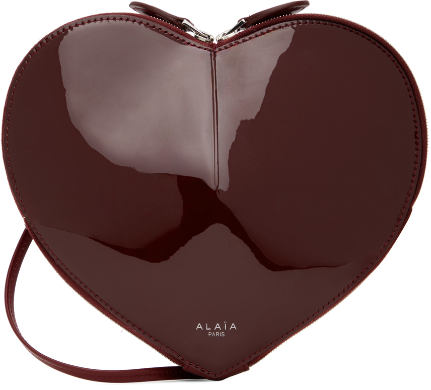 Shop Alaïa Burgundy 'le Cœur' Bag In 325 - Rouge Grenat