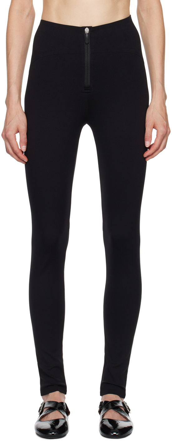 Shop Alaïa Black Sculpting Leggings In 995 - Noir Alaia