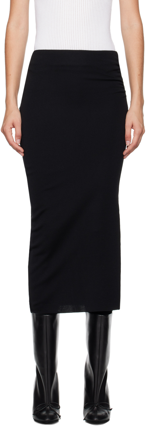 ALAÏA BLACK FLUID MIDI SKIRT 