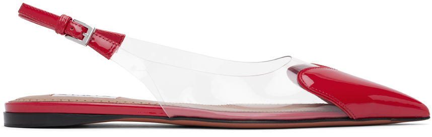 Shop Alaïa Red 'le Cœur' Ballerina Flats In 331 - Laque