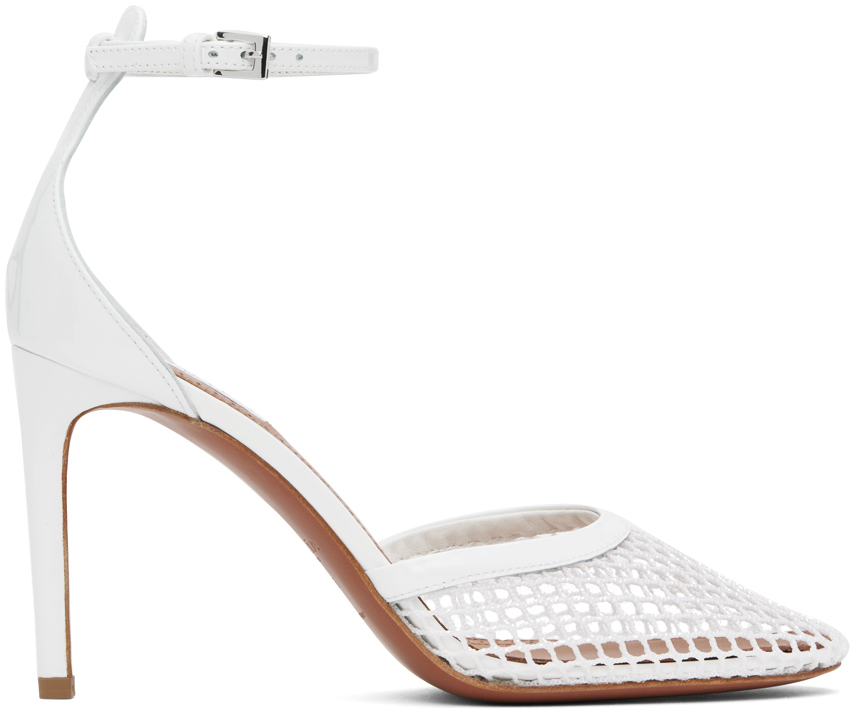 ALAÏA: Escarpins blancs en résille | SSENSE Canada
