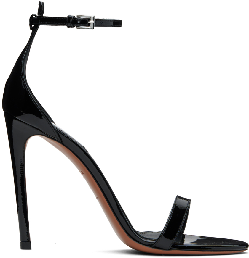 ALAIA Black High Calfskin Heeled Sandals