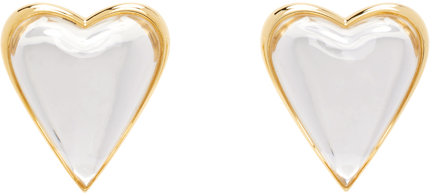 alaïa gold 'le caur bombe' earrings