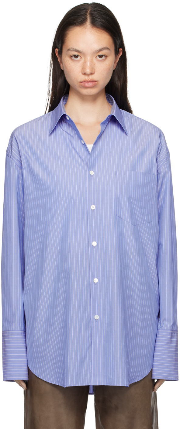 Blue Suvin High Count Cloth Stripe Shirt