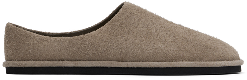 Beige Suede Slippers