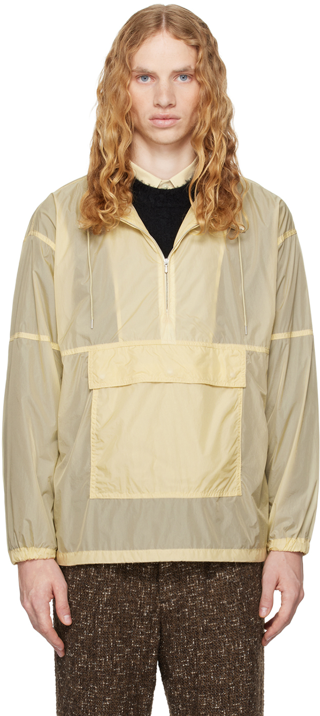 Beige Washed Super Light Airy Nylon Jacket