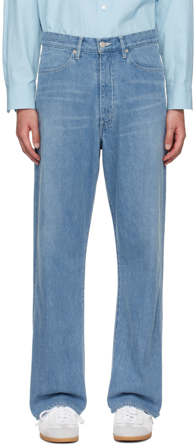 Blue Selvedge Faded Light Denim Jeans