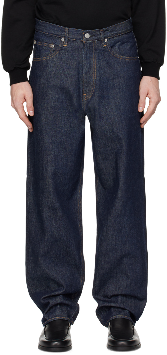 AURALEE INDIGO HARD TWIST WIDE JEANS 