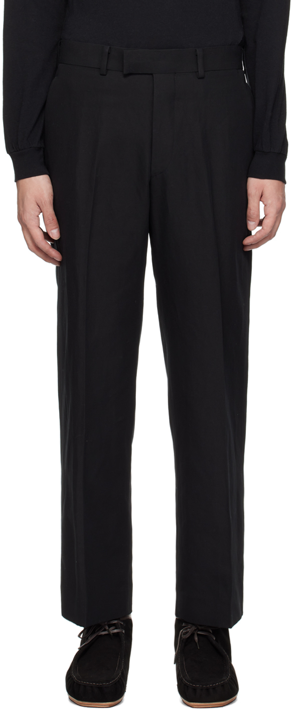 AURALEE: Black Hard Twist Finx Trousers | SSENSE