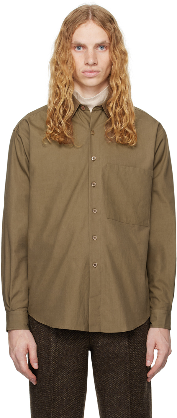 Brown Washed Finx Twill Big Shirt