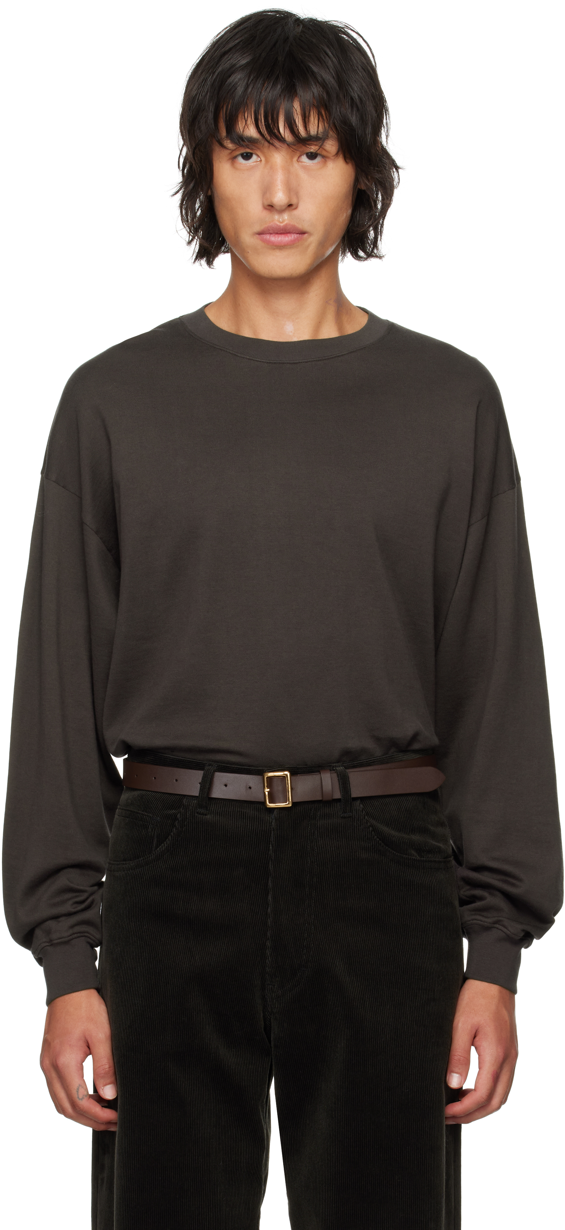 Shop Auralee Brown Super High Gauge Sweatshirt In Dark Brown