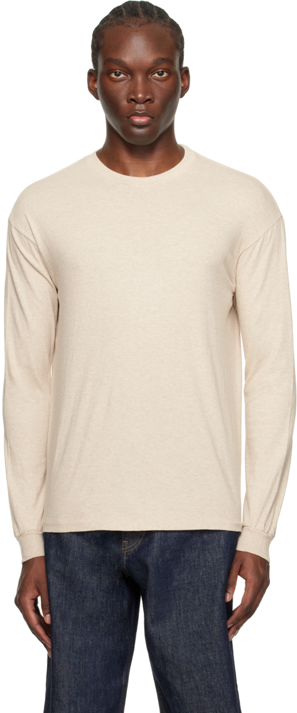 Beige Seamless Long Sleeve T-Shirt