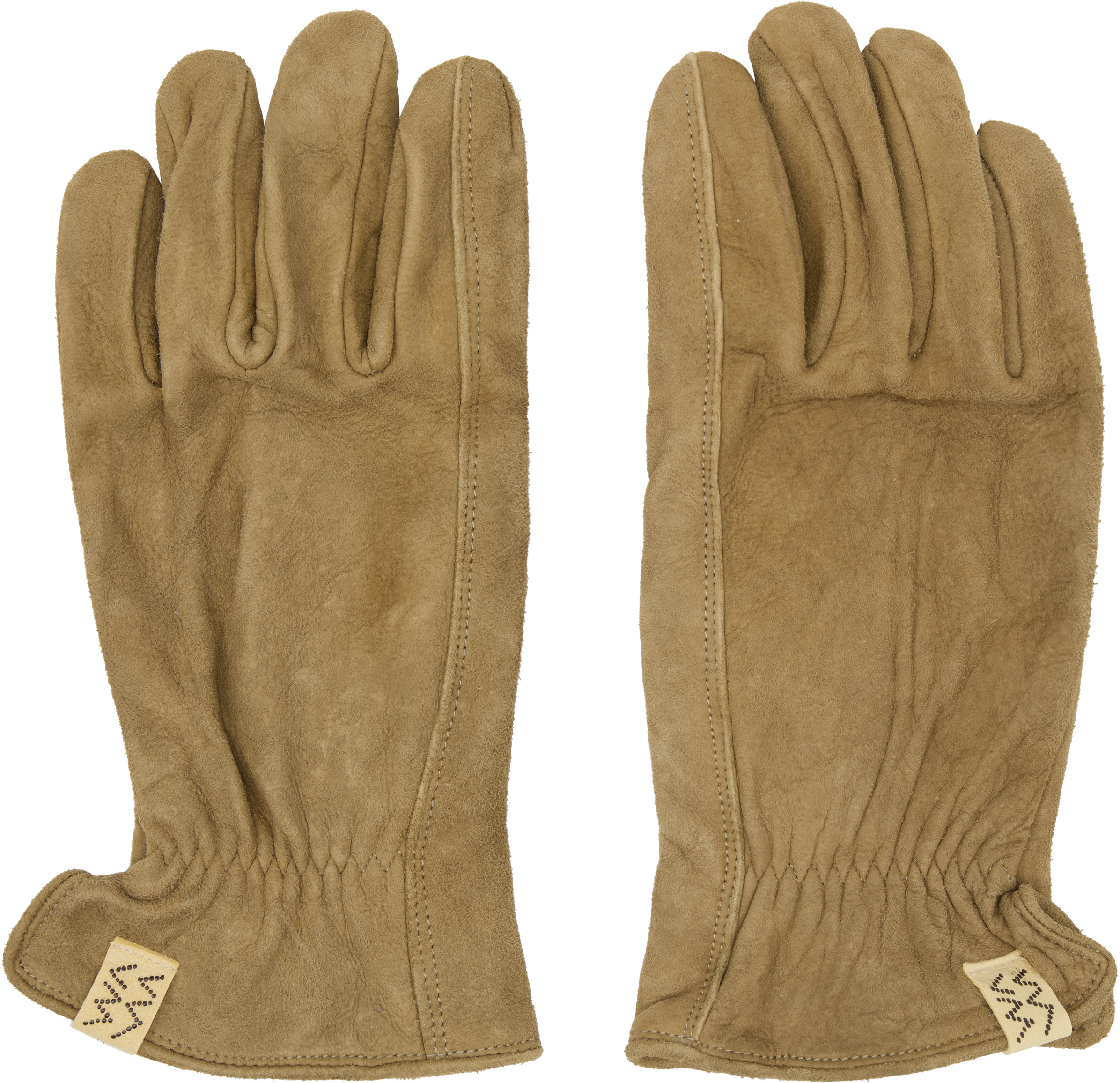 VISVIM BEIGE SUEDE GLOVES 