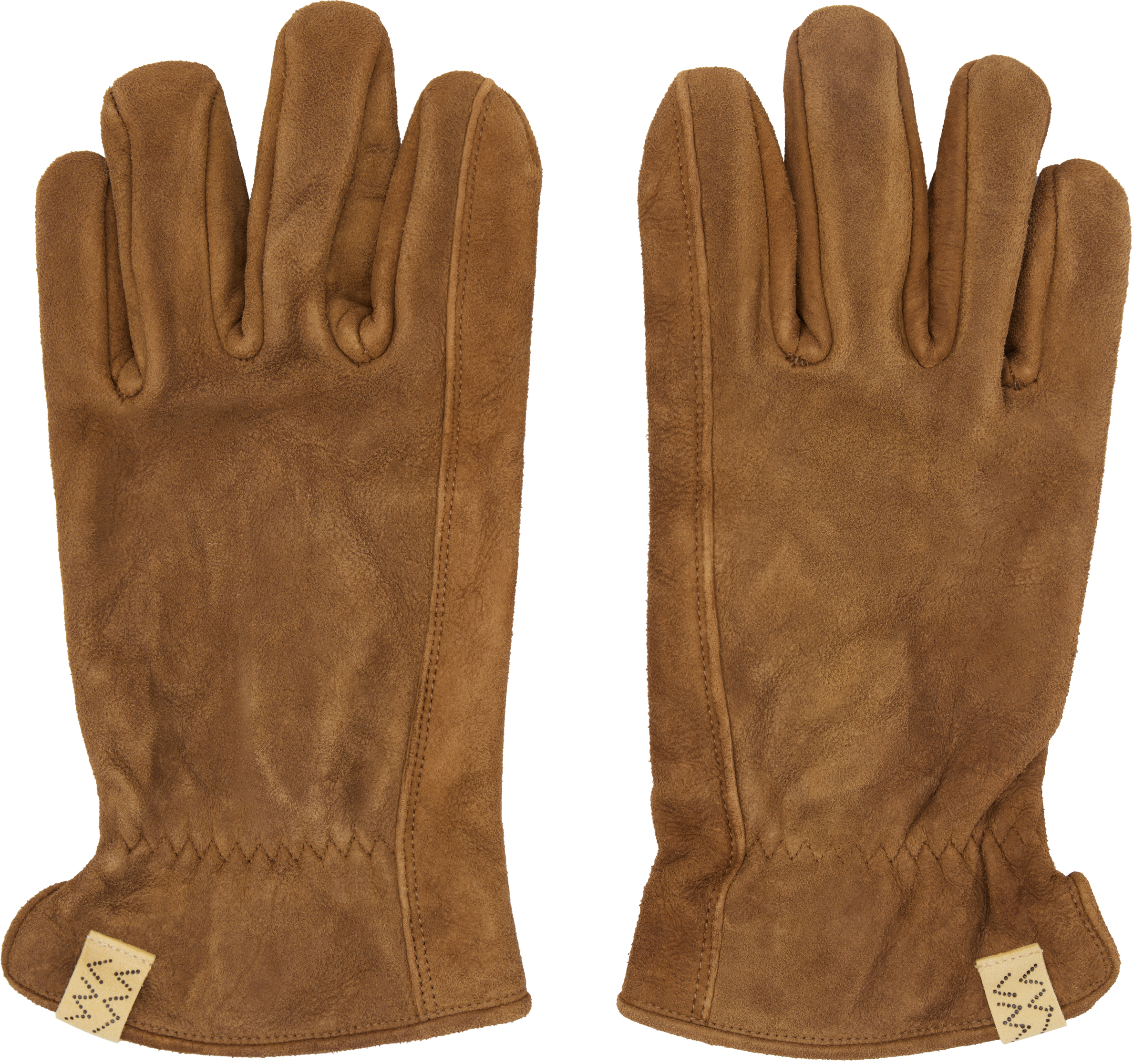 Shop Visvim Brown Suede Gloves In Lt.brown