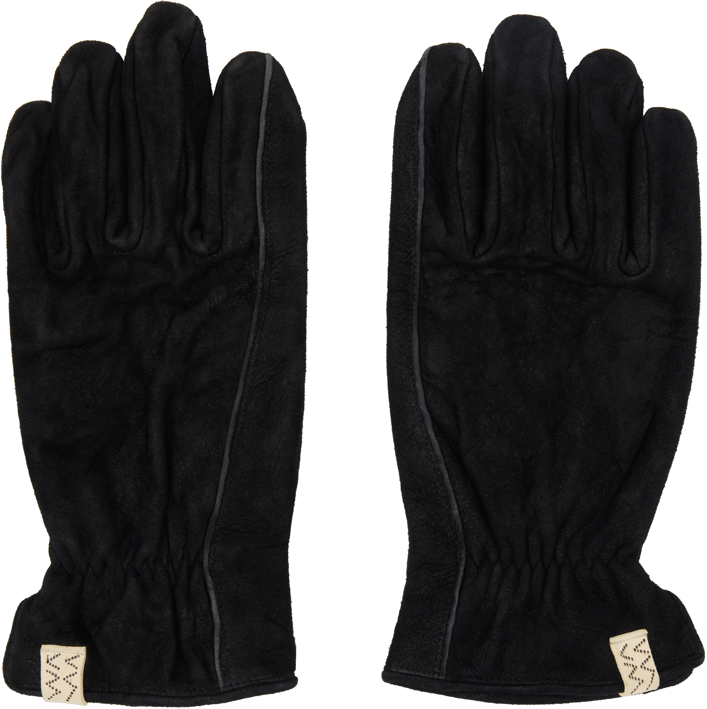 Shop Visvim Black Suede Gloves