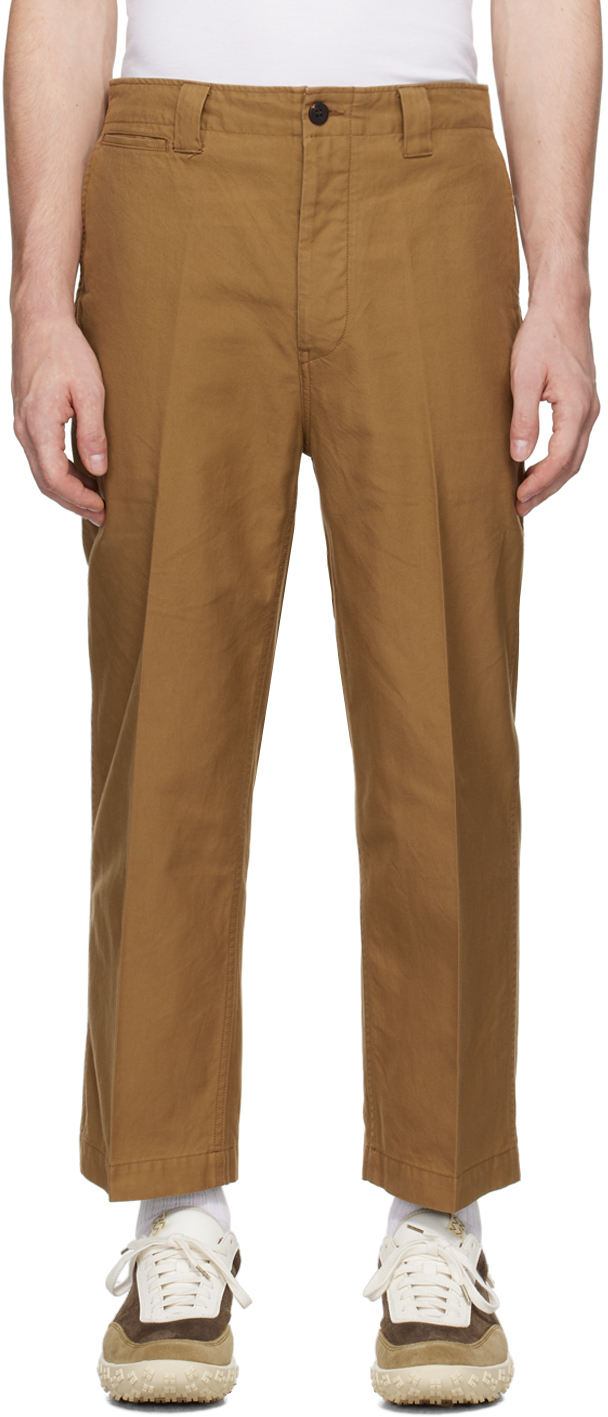 Shop Visvim Brown Leaguers Chino Trousers In Lt.brown