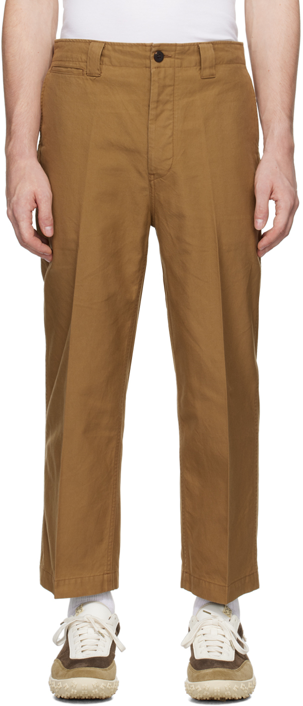 Brown Leaguers Chino Trousers by visvim on Sale