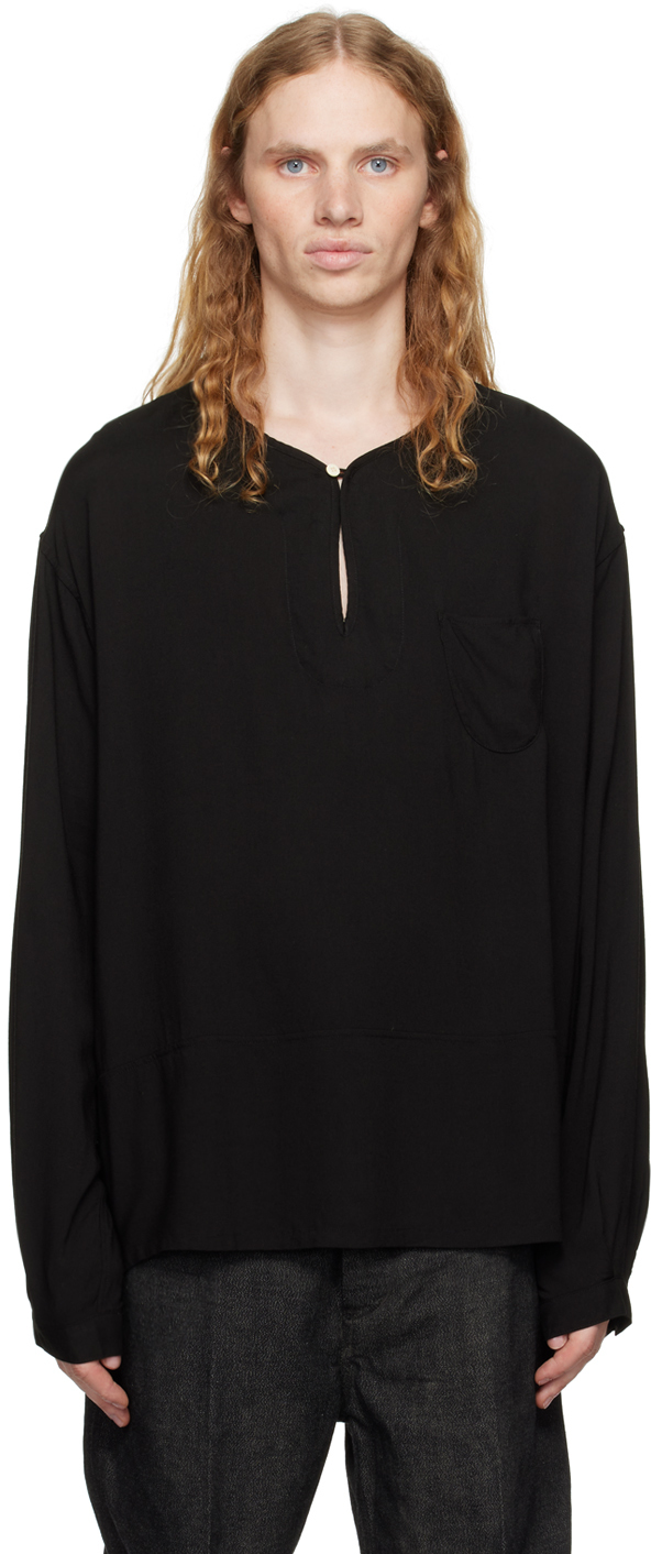 Shop Visvim Black Tunic T-shirt