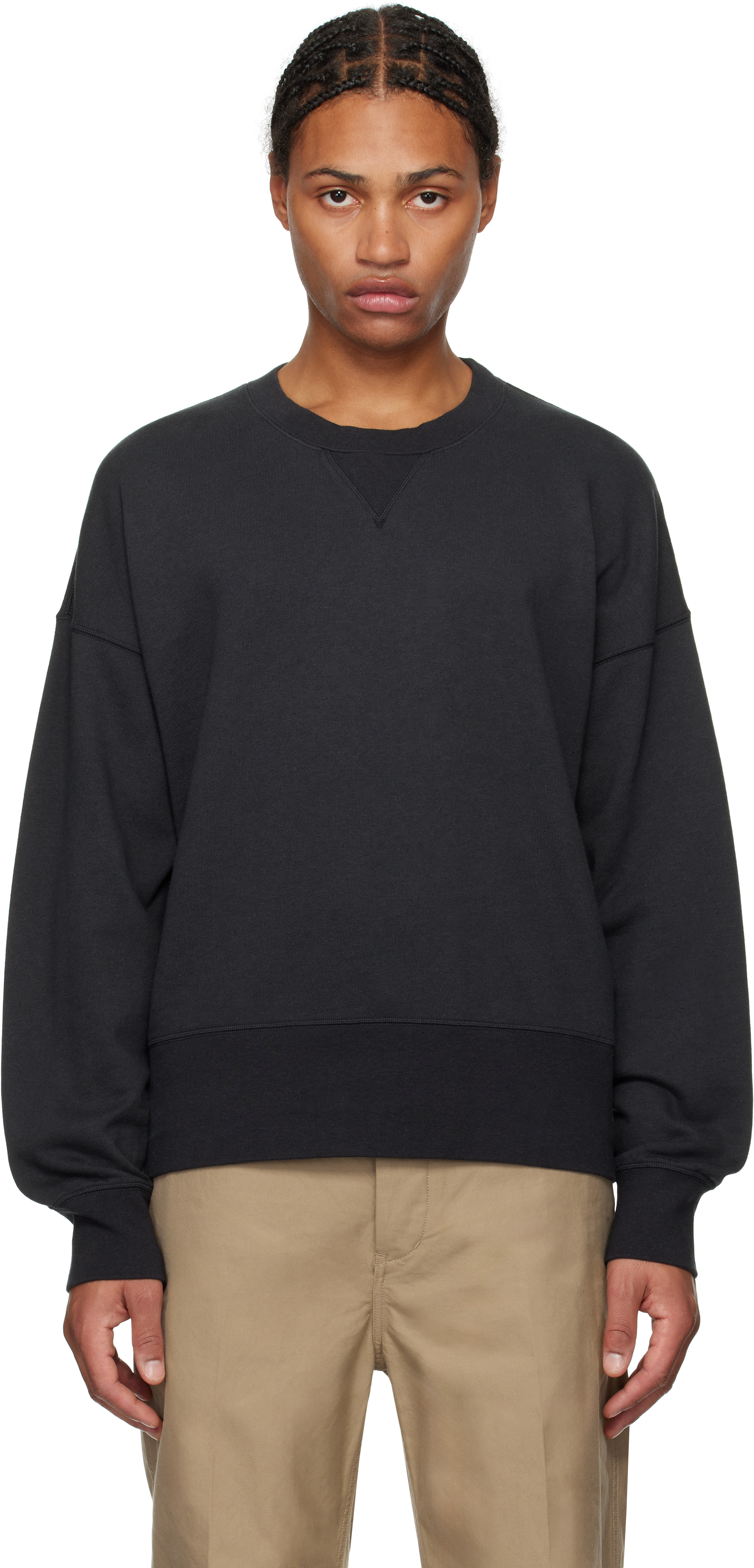 VISVIM BLACK COURT SWEATSHIRT 