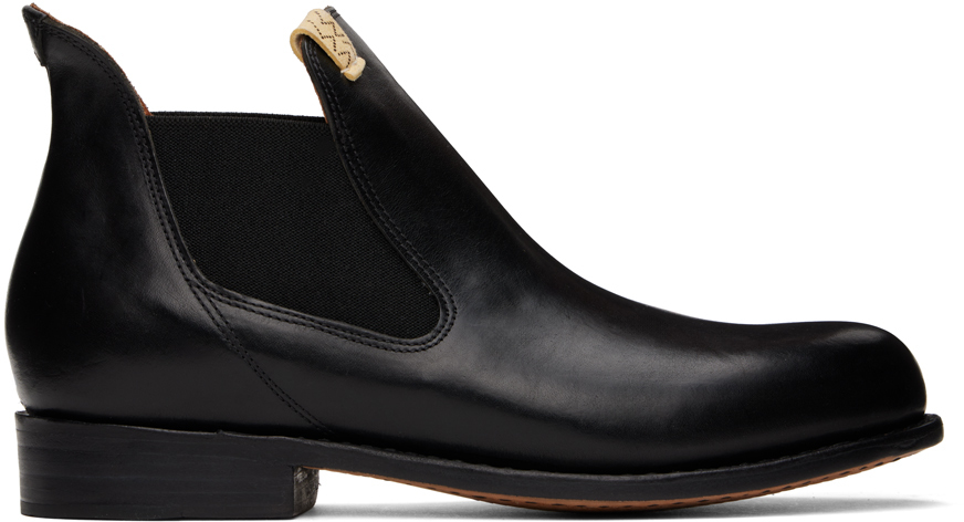 Shop Visvim Black Gornegrat Mid-folk Chelsea Boots