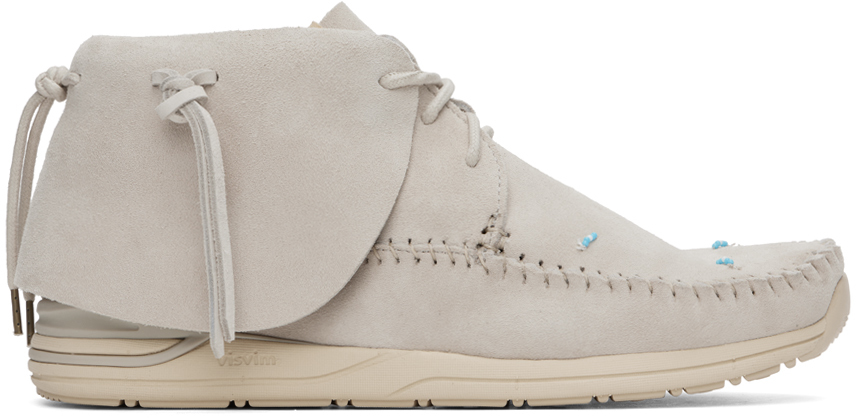 Shop Visvim Beige Fbt Lhamo-folk Sneakers In Sand