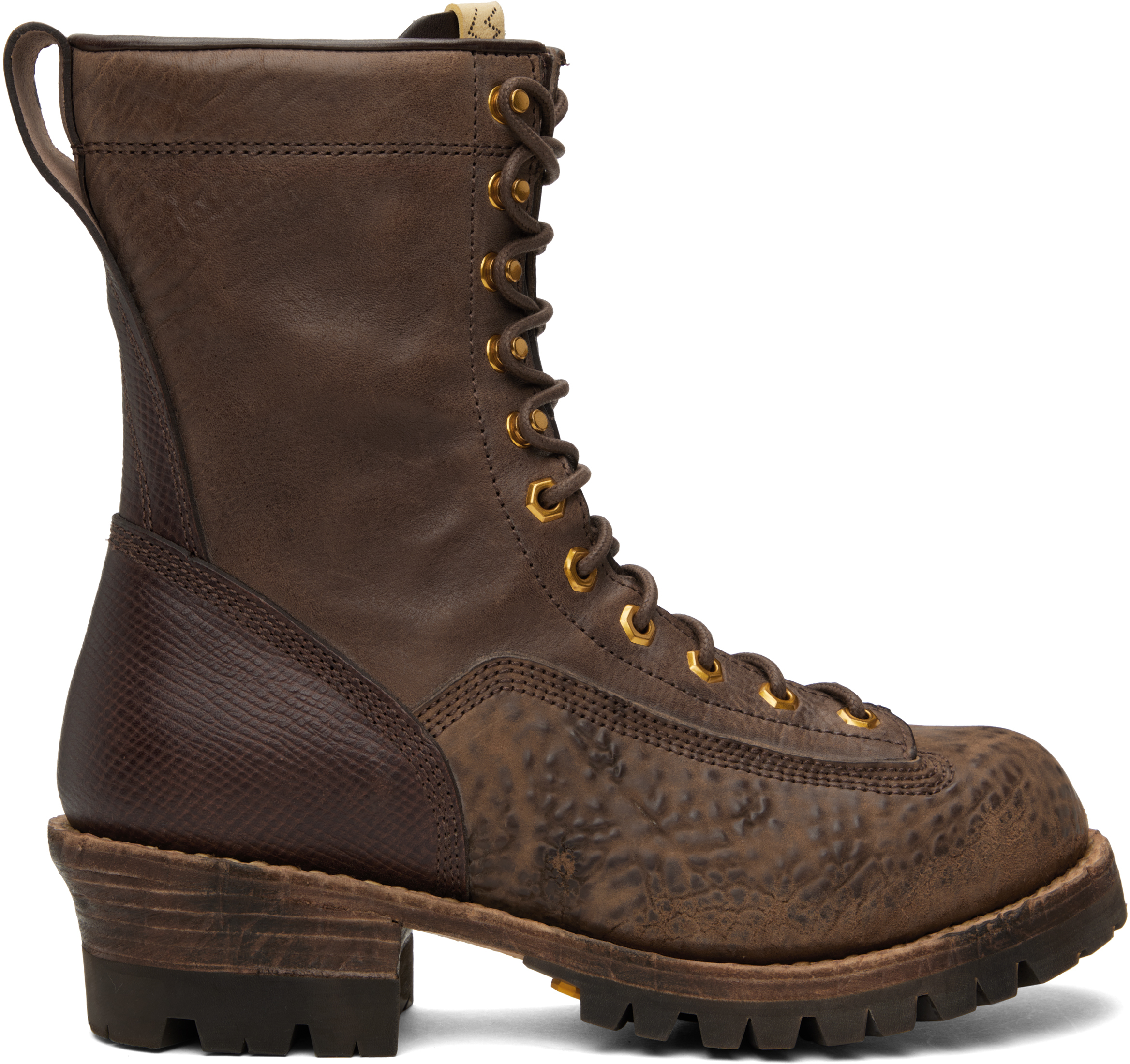 Shop Visvim Brown Cossack Folk Boots In Dk.brown