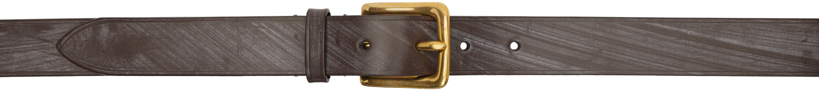 Shop Drake's Brown Unlined Bridle Leather Belt In 300 Brown