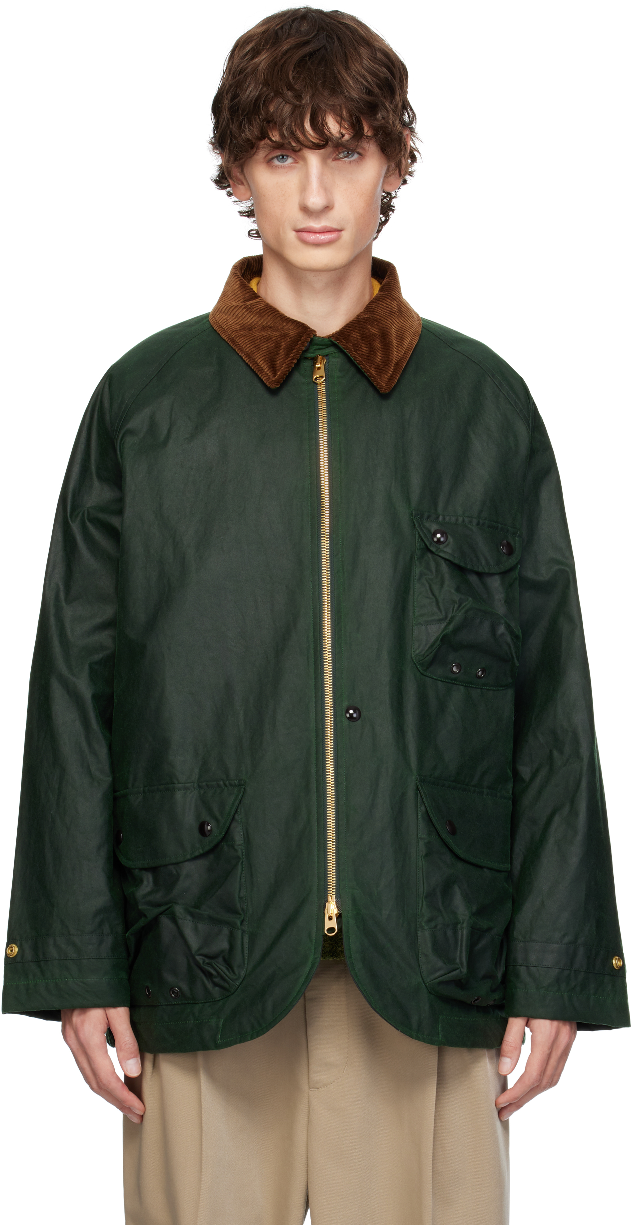 Green Waxed Coverall Jacket