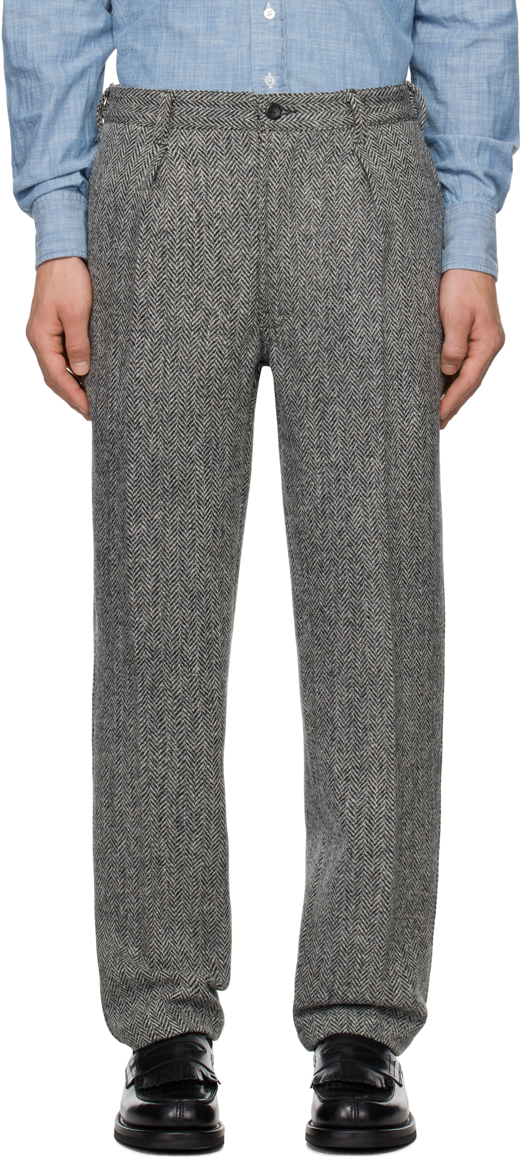 Gray Harris Tweed One Pleat Games Trousers