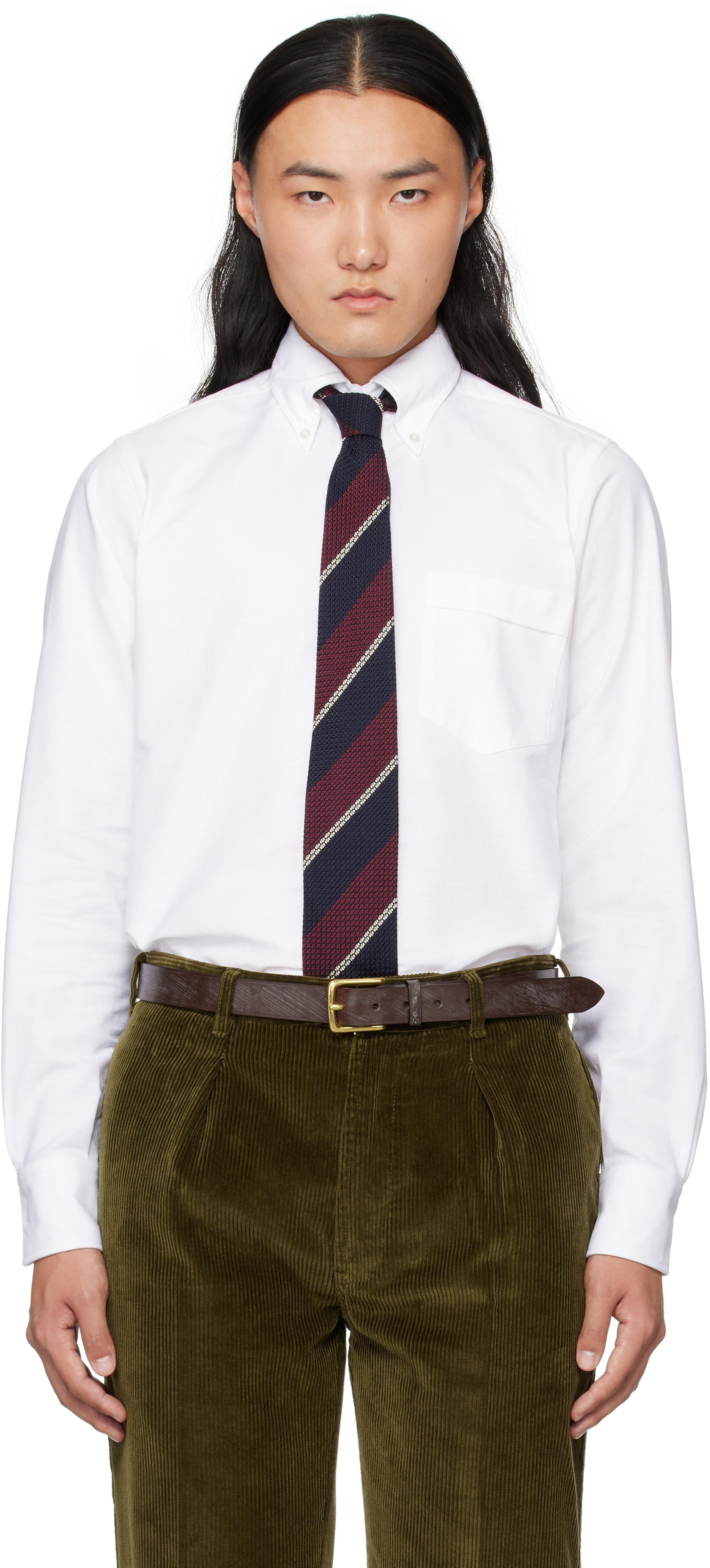 Drake's ホワイト ボタンダウンシャツ White Pinpoint Oxford Cotton Cloth Button-Down Shirt – Drakes US
