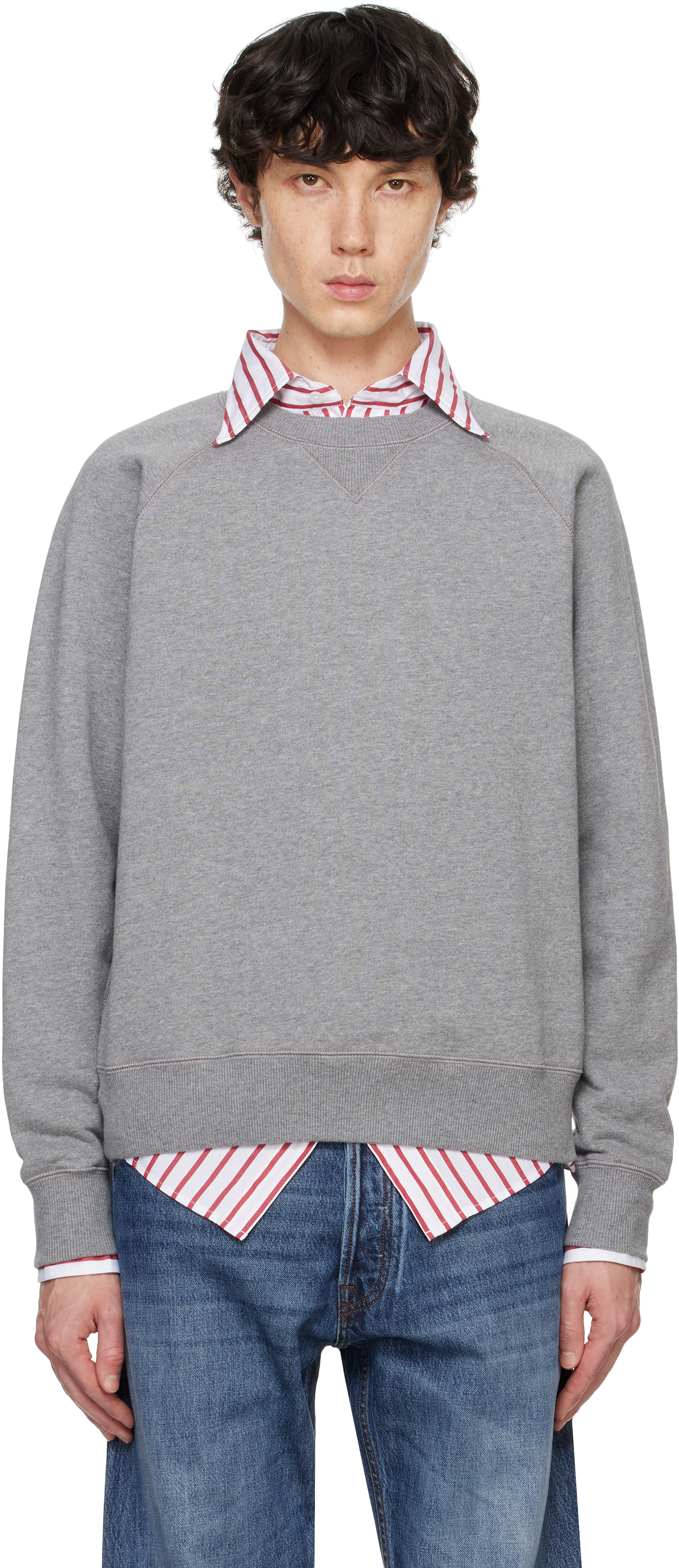 Gray Brushed Cotton Jersey Sweatshirt