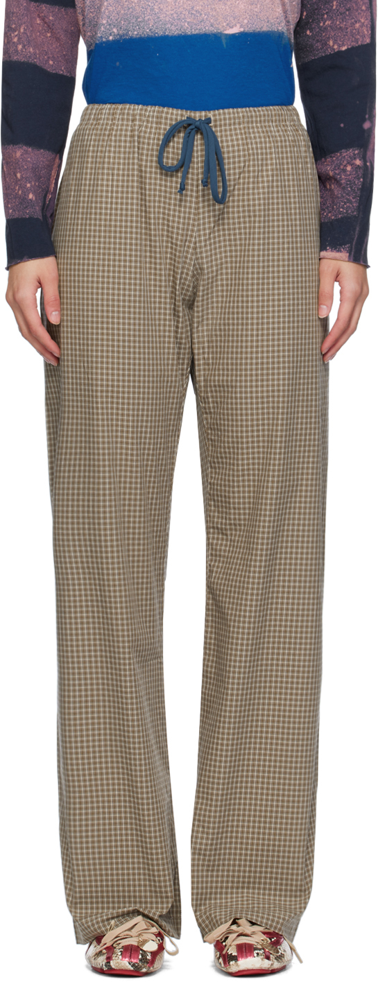 Sc103 Brown Courier Lounge Pants In Crop