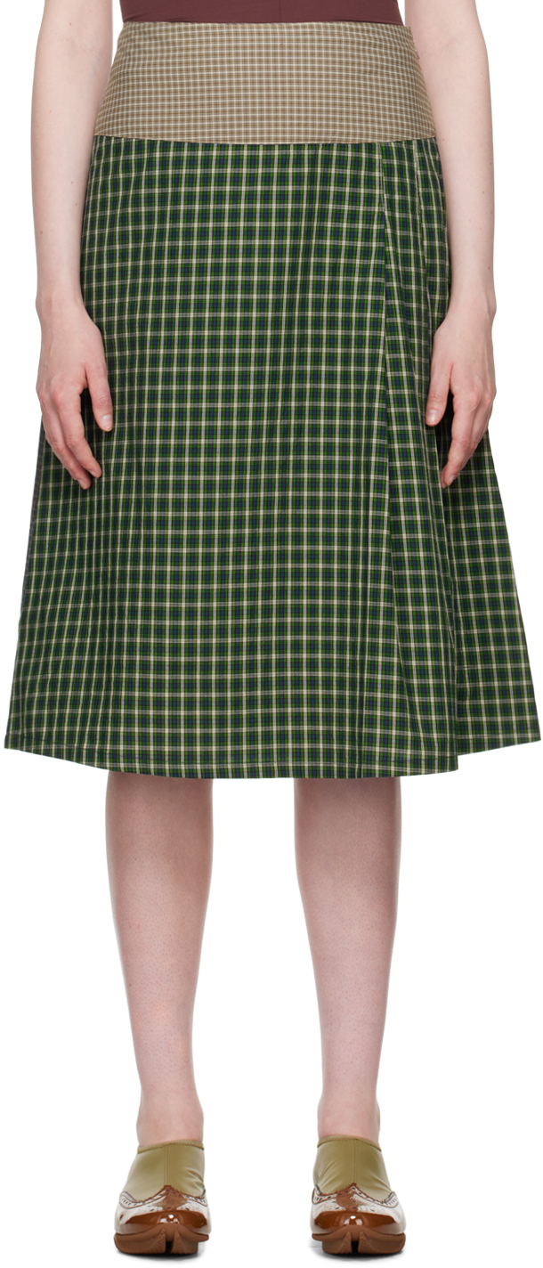 Green Shade Midi Skirt