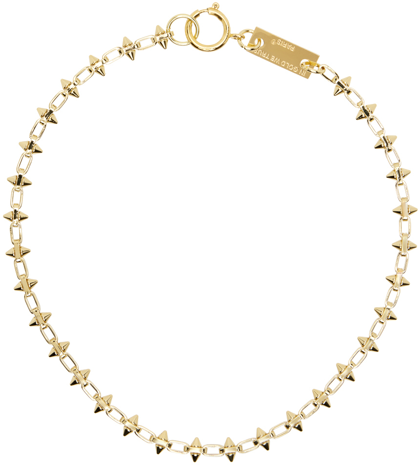 SSENSE Exclusive Gold Thin Spike Necklace