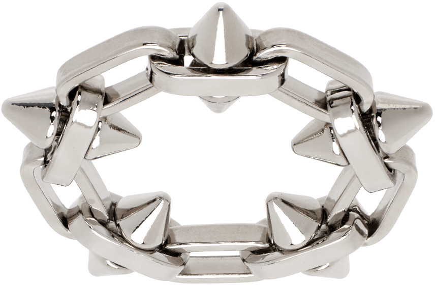 SSENSE Exclusive Silver Thin Spike Ring