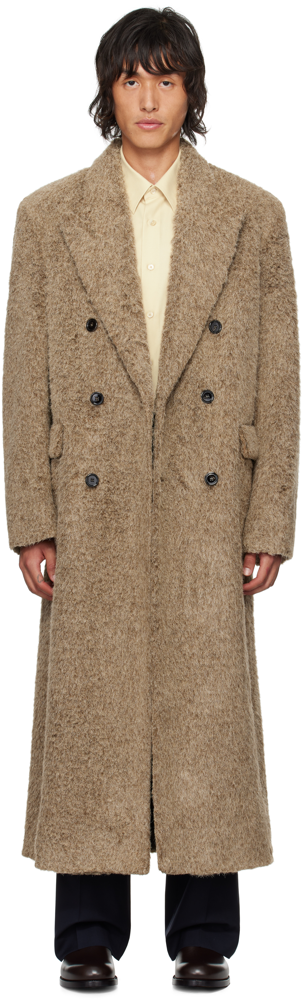 Shop Séfr Brown Larry Coat In Heavy Pine