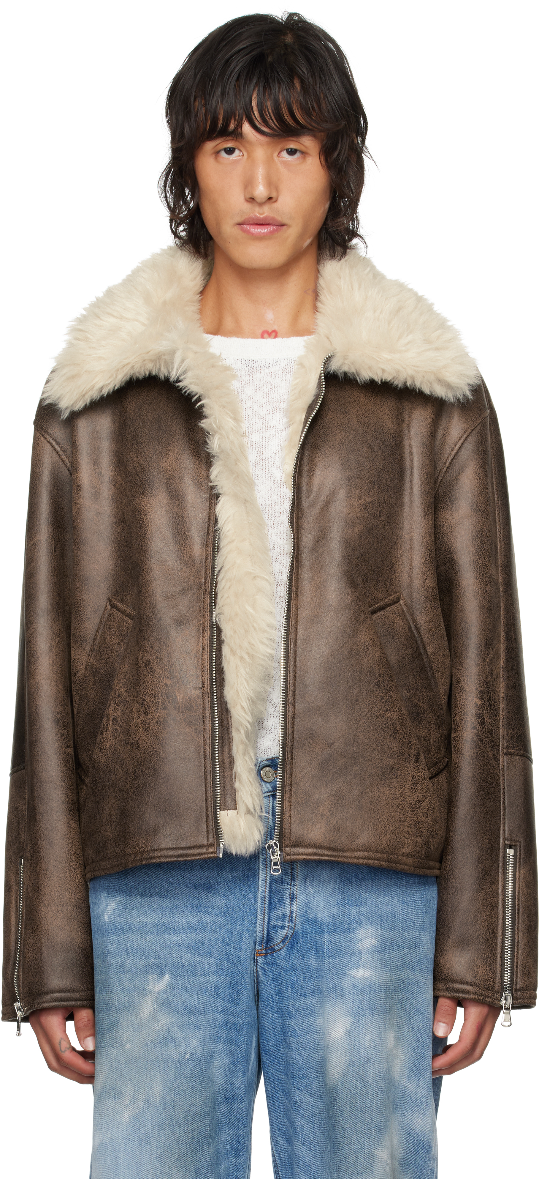 Brown Asante Faux-Leather Jacket