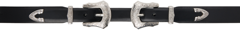 Shop Toga Black Double Buckle Belt In 26 Black