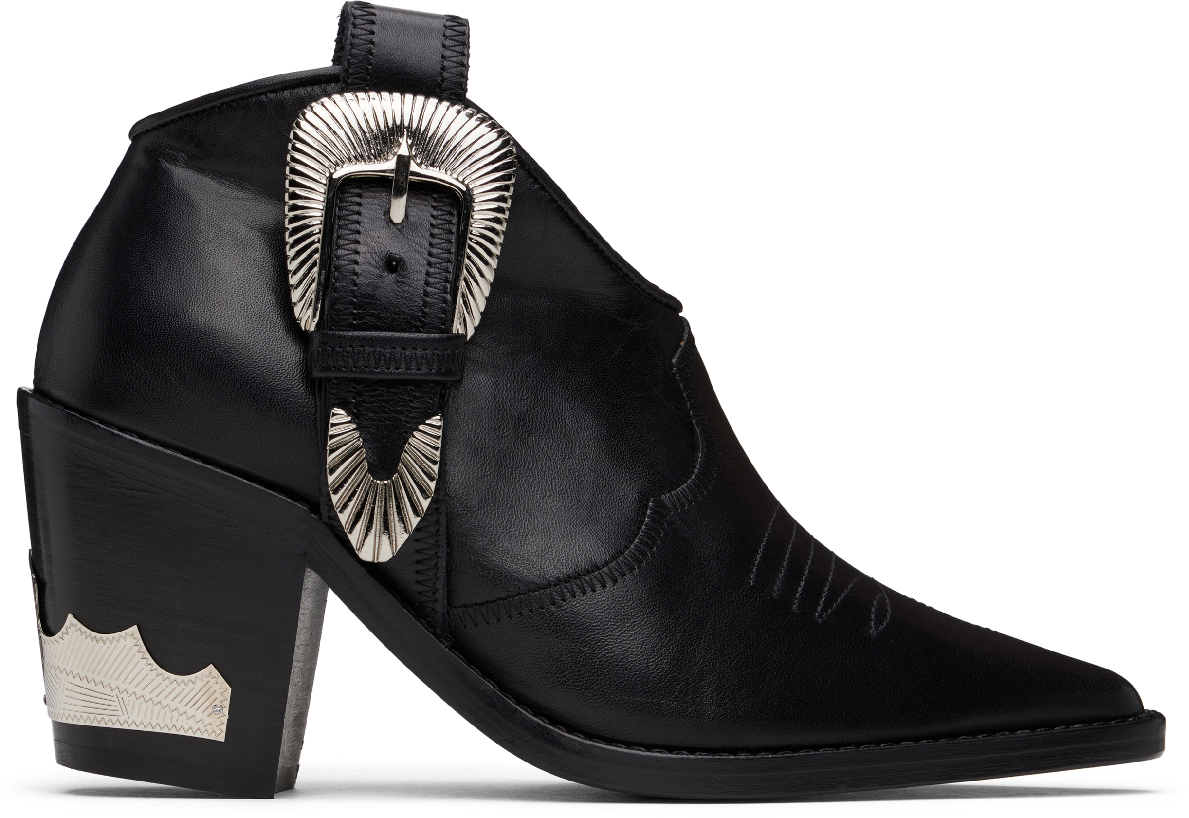 Black Western Style Ankle Boots