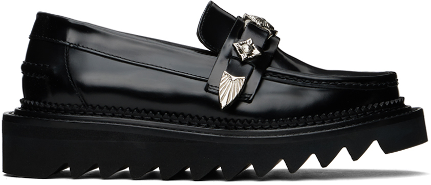 Toga PullaのSSENSE 日本限定 ブラック チャンキー ローファーが