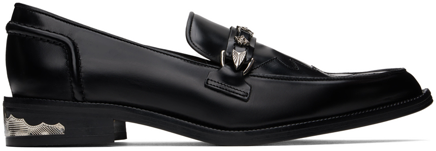 Black Heel Detail Loafers