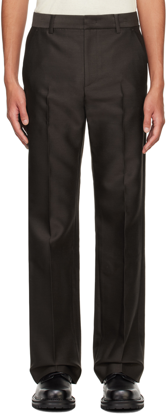 Shop System Brown Bootcut Trousers In Br Brown