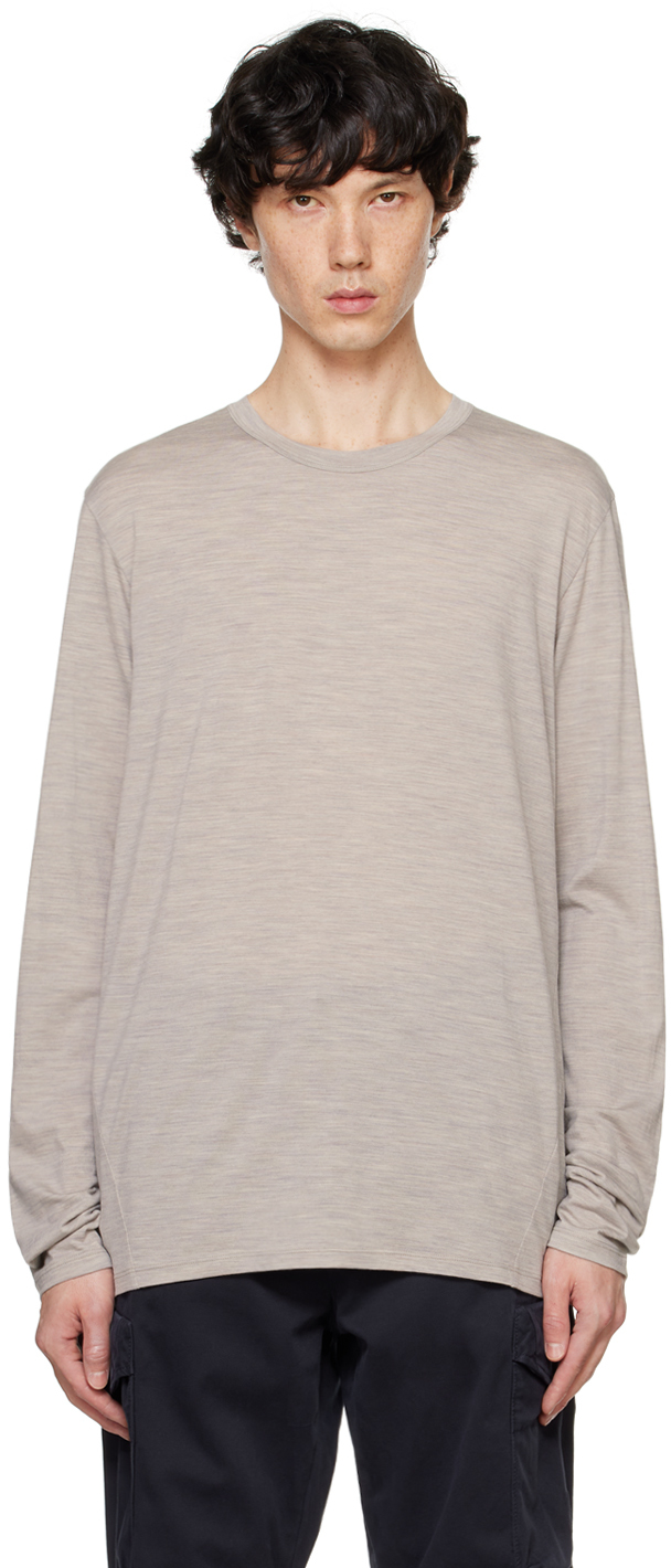 Veilance Brown Frame Long Sleeve T-shirt In Rune Heather