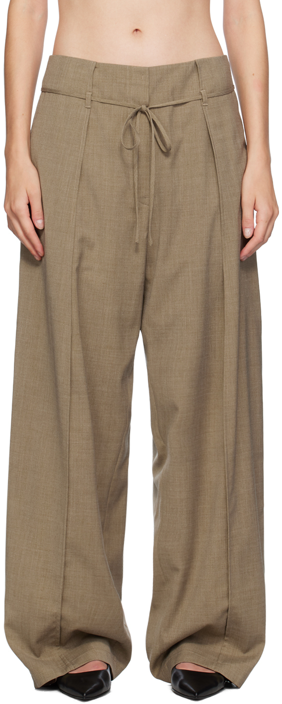 Beige Drawstring Trousers